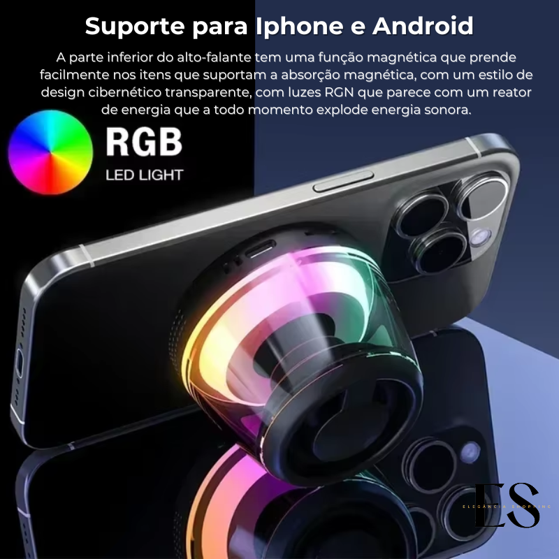 Caixa de Som Led Magnética - A prova d'água - 50%OFF + Frete Grátis