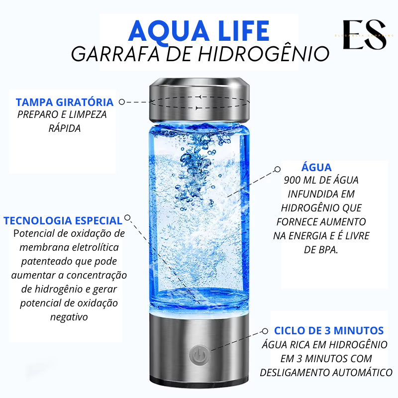 Aqua Life - Garrafa de Água de Hidrogênio